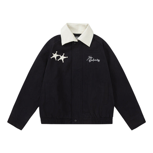 Men Jacket Coat Turn-down Collar Coat Men's Autumn Loose Pilot Jacket Baseball Uniform