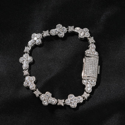 Bracelet 10mm Cross Flower Bracelet Microset Zircon Jewelry Crosses Spectrum St. Valentine's