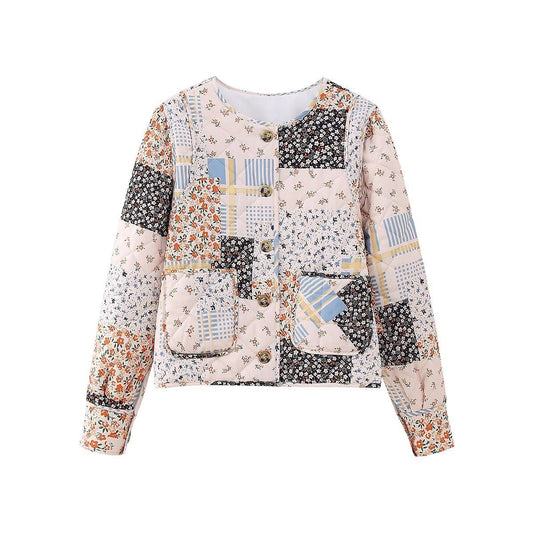 Women Cotton Coat Vintage Floral Coat