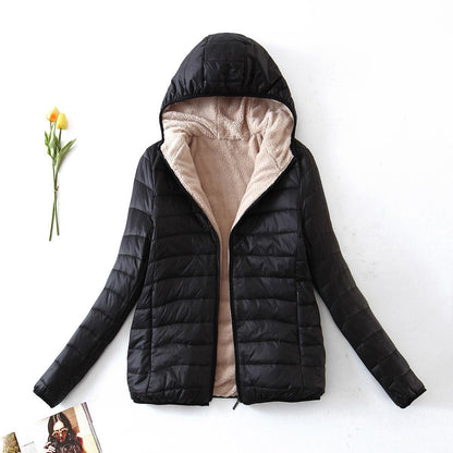 Women Cotton Coat Slim Fit Fleece-lined Warm Faux Cashmere