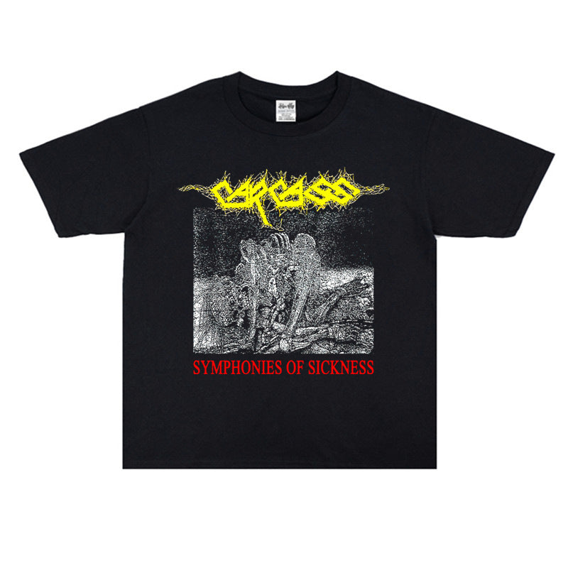 Rock Star T Shirt Carcass Corpse Band Printed T-shirt Cotton Men and Women Short Sleeve