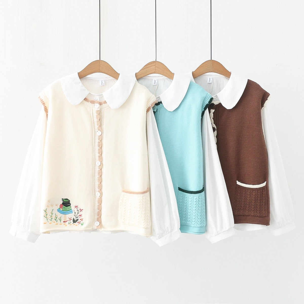 Women Knitted Cardigan Spring Knitted Embroidered Single Breasted Vest Jacket