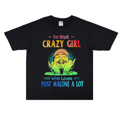 Rock Star T Shirt Post Malone Fashion Brand Personalized Printed Cotton T-shirt Short Sleeve round Neck Loose