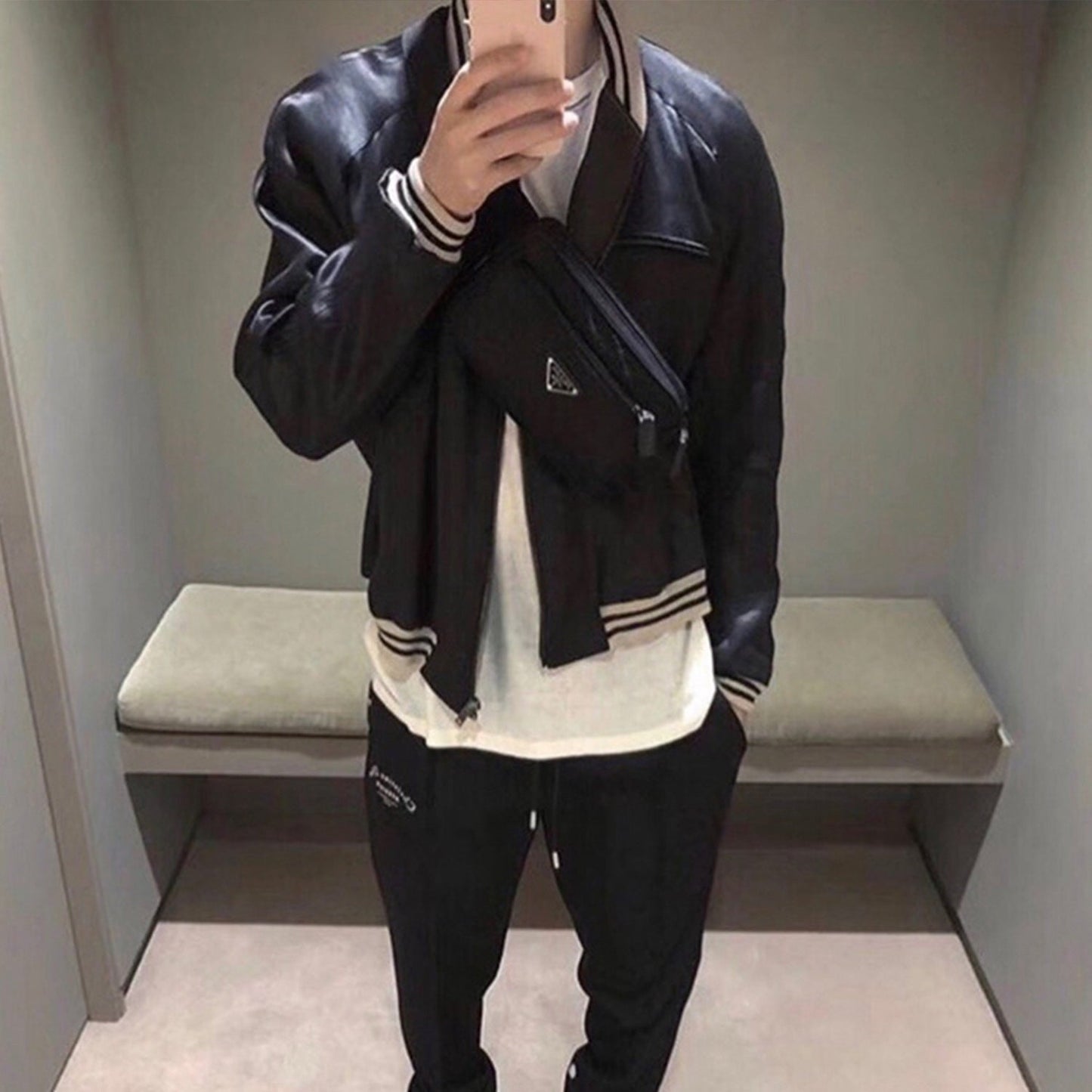 MIJKO Men's Jacket Silk Padded Baseball Jacket