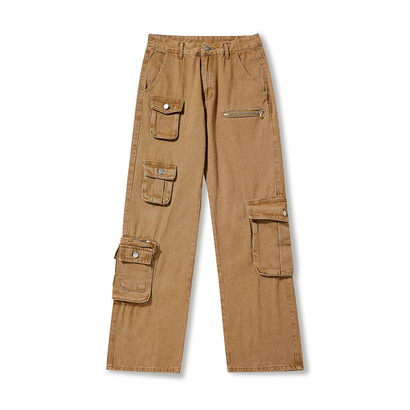 Cargo Pants Vintage Distressed Multi-Pocket