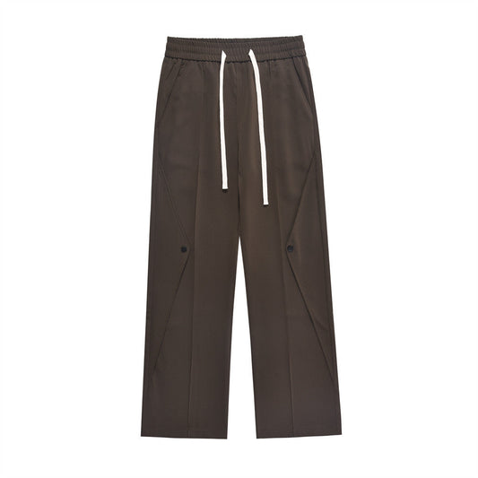 Men Sweatpants Casual Suit Pants Drape Straight-Leg Wide-Leg Pants Simple