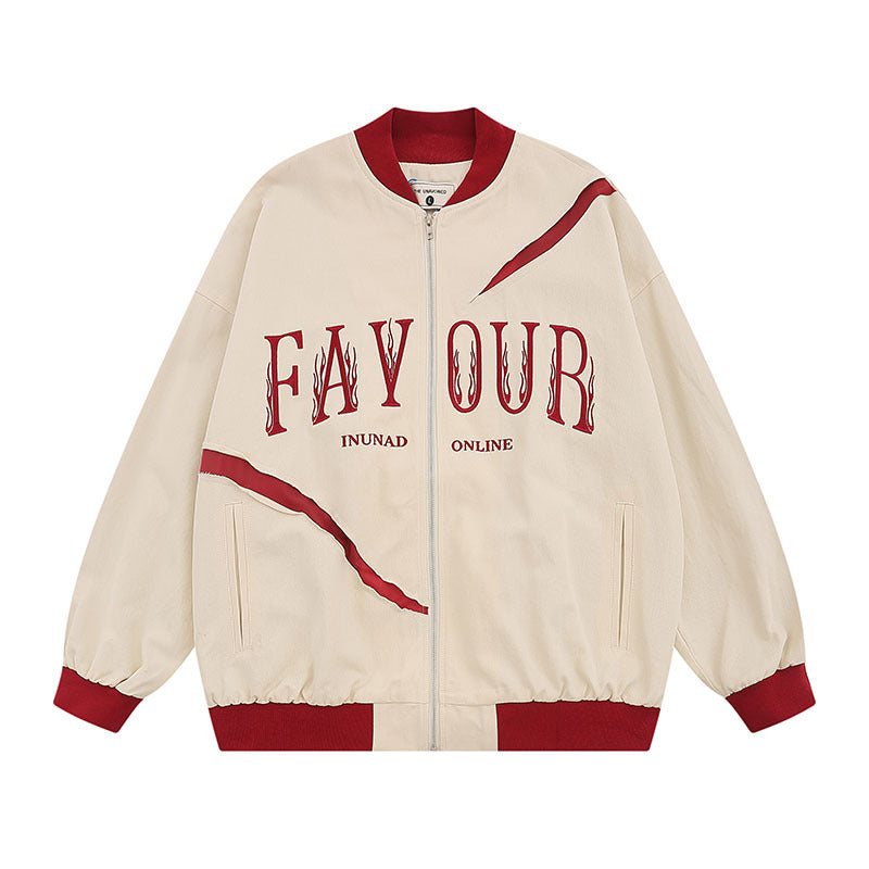 Women Jackets Embroidered Baseball Jacket Vibe Idle Style Vintage Zipper