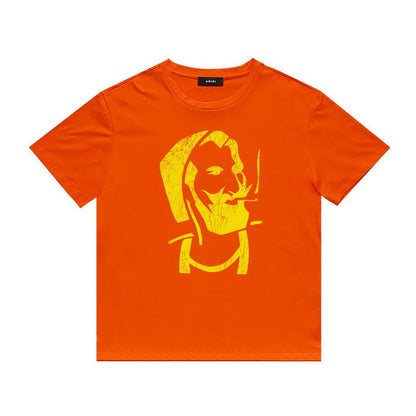 Amiri T Shirt Letter Print Casual Hip Hop High Street round Neck Short Sleeve T-shirt