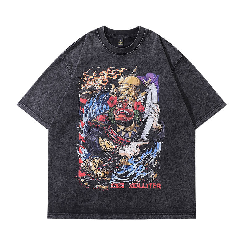 Men T-shirt Retro Short Sleeve T-shirt Men and Women