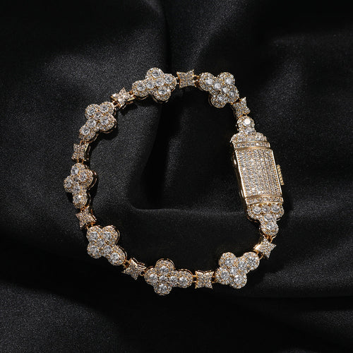 Bracelet 10mm Cross Flower Bracelet Microset Zircon Jewelry Crosses Spectrum St. Valentine's