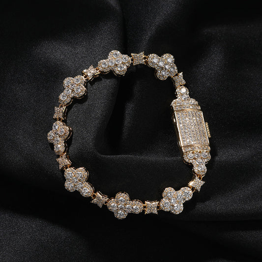 Bracelet 10mm Cross Flower Bracelet Microset Zircon Jewelry Crosses Spectrum St. Valentine's