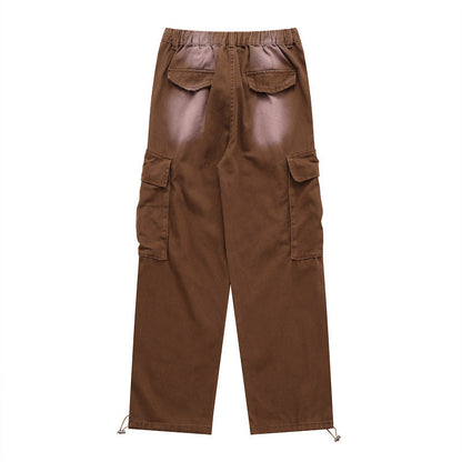 Women Sweatpants Multi-Pocket Workwear Straight Jeans