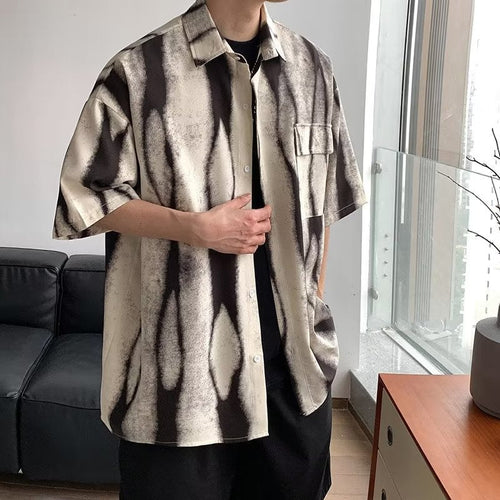 Men's Shirts Tie-Dyed Summer Thin Retro Baggy Coat