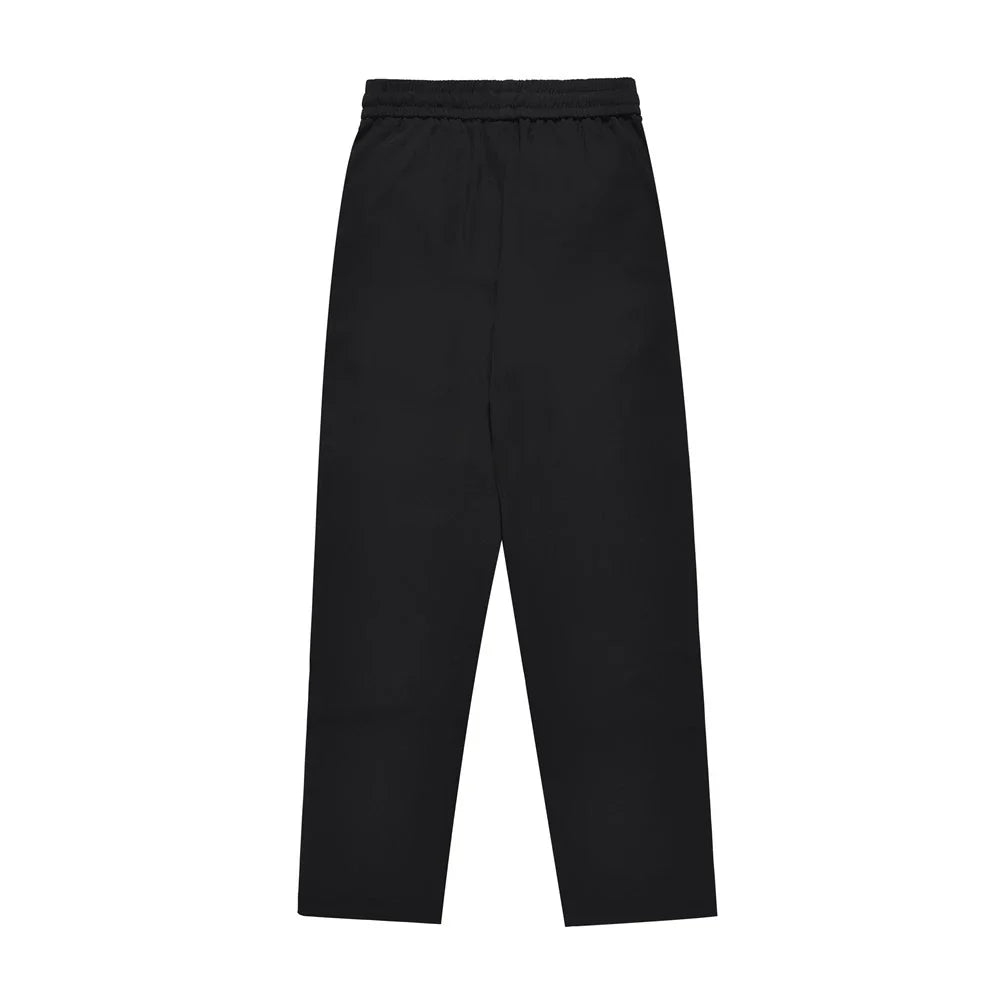 Men Sweatpants Solid Color Casual Trousers Elasticated Pants Wide-Leg Overalls