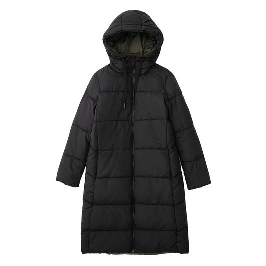 Women Cotton Coat Double-Sided Hooded down Jacket