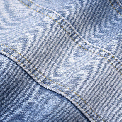 Men Jeans Micro-Pull Stitching Wide Leg Loose