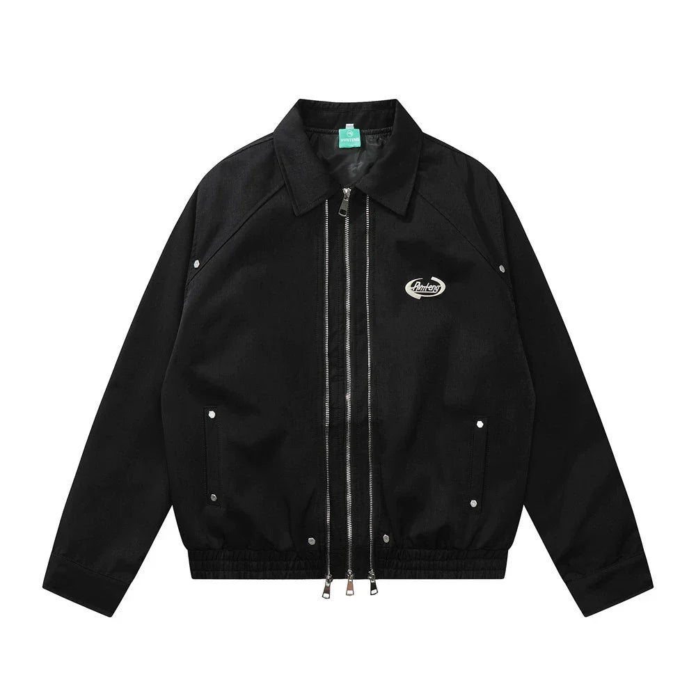 Men Jacket Coat Men's Spring and Autumn Zipper Stitching Flight Jacket
