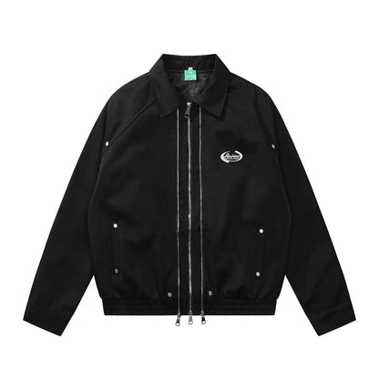 Men Jacket Coat Men's Spring and Autumn Zipper Stitching Flight Jacket