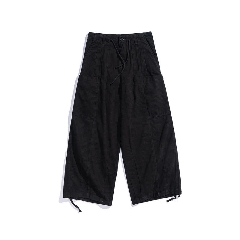 Cargo Pants Japanese Style Overalls Large Pocket Loose