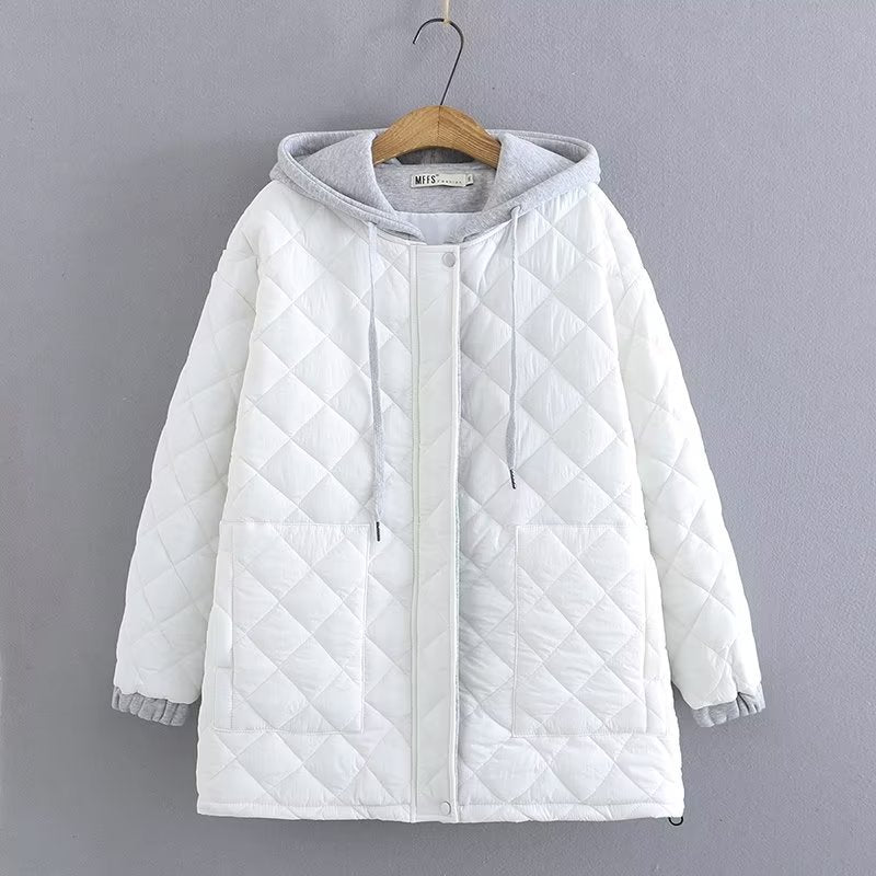 Women Cotton Coat plus Size Loose Hooded Coat