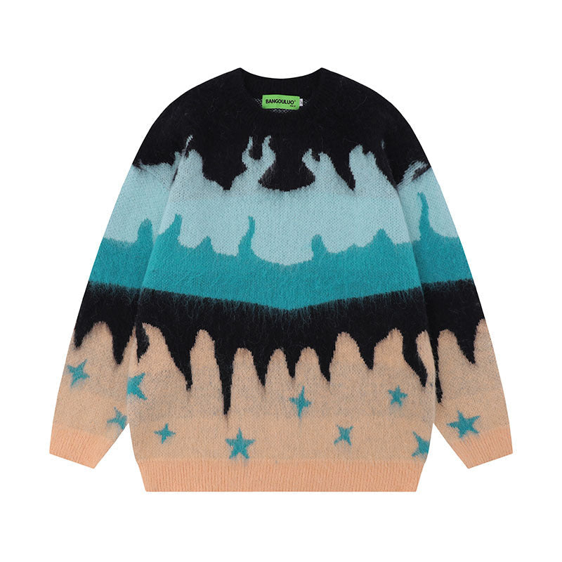 Women Sweater Retro College Style Knitted Top Versatile