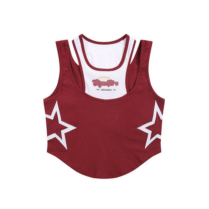 Women Vest XINGX Color Contrast Short Sling Top