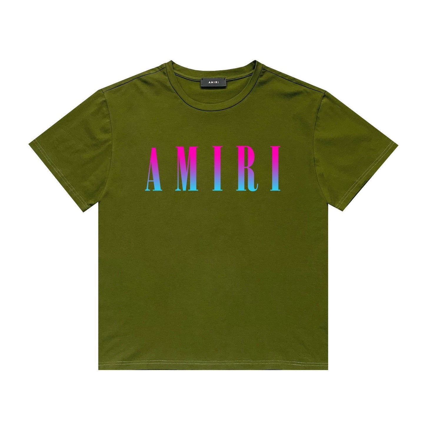 Amiri T Shirt Gradient Letter Flower Casual Short Sleeve T-shirt