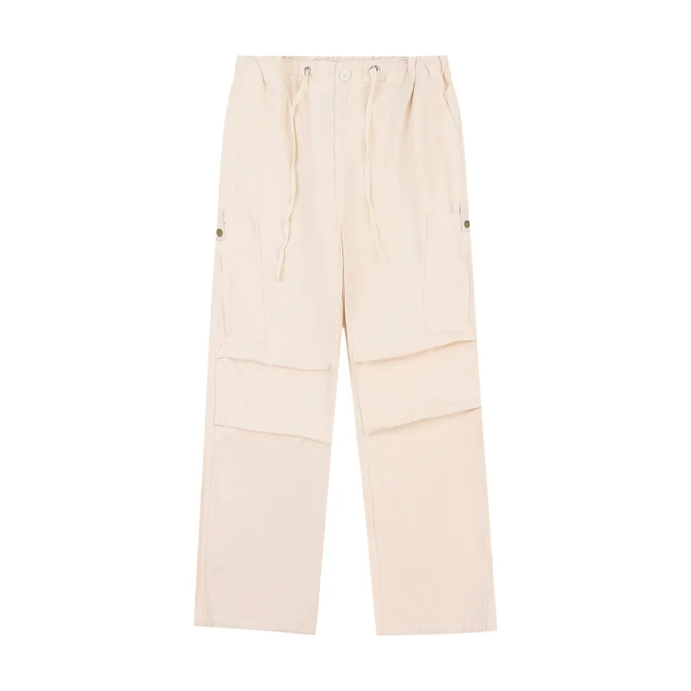 Men Sweatpants Quick-Drying Pleated Exercise Casual Pants Loose Solid Color