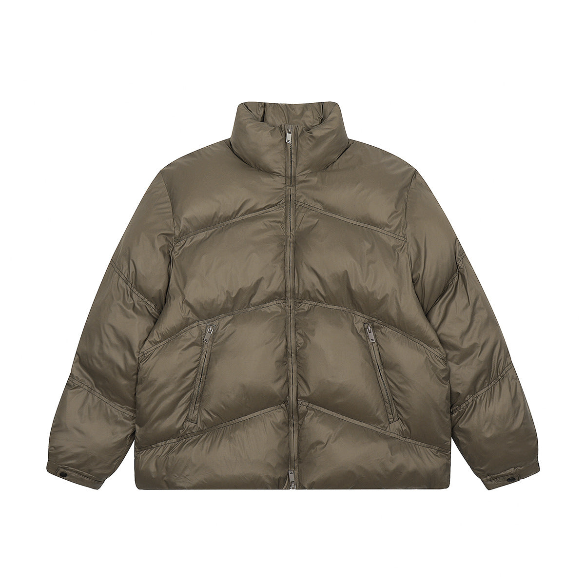 Unisex Coat Represents Stand-Up Collar Simple Coat