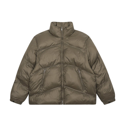 Unisex Coat Represents Stand-Up Collar Simple Coat