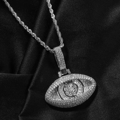 Jewelry Diamond Eyes Pendant Necklace Copper Zircon Silver Angel Pieces St. Valentine's Spectrum
