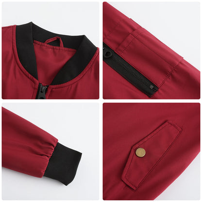 Women's Trench Coat Spring and Autumn Thin Flight Jacket Women's Casual Long Sleeve Coat Women's Loose Lapel Baseball Uniform