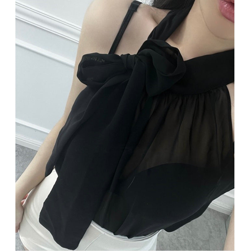 Women Vest Suspenders Bow Bandage Sexy Vest