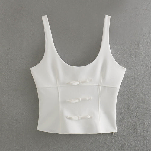 Women Tops Summer Bow Top Backless Sexy Vest