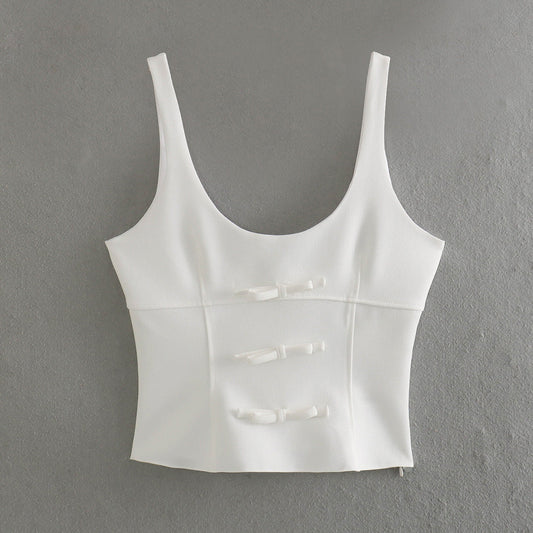 Women Tops Summer Bow Top Backless Sexy Vest