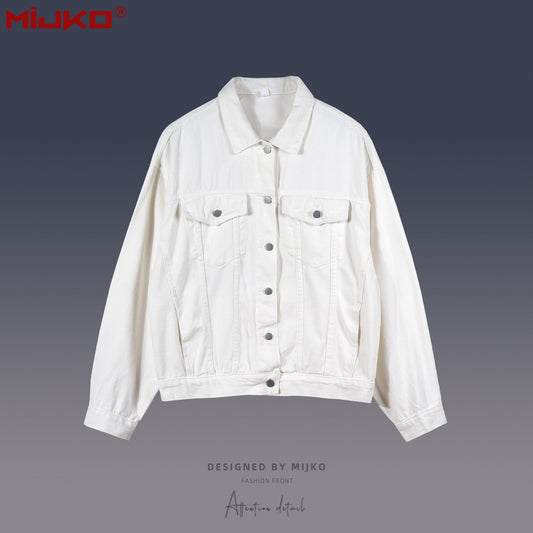 MIJKO Mens Jacket Multi Pocket Loose Jacket Unisex