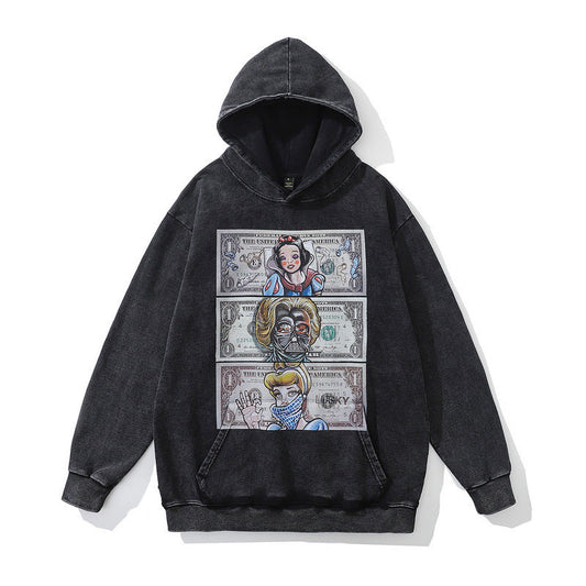 Men Hoodie Hip Hop Printed Hoodie Cartoon Men and Women Casual Loose