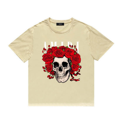 Amiri T Shirt Printed Casual Hip Hop round Neck Short Sleeve T-shirt