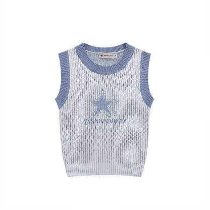 Women Vest XINGX Contrast Color Vest
