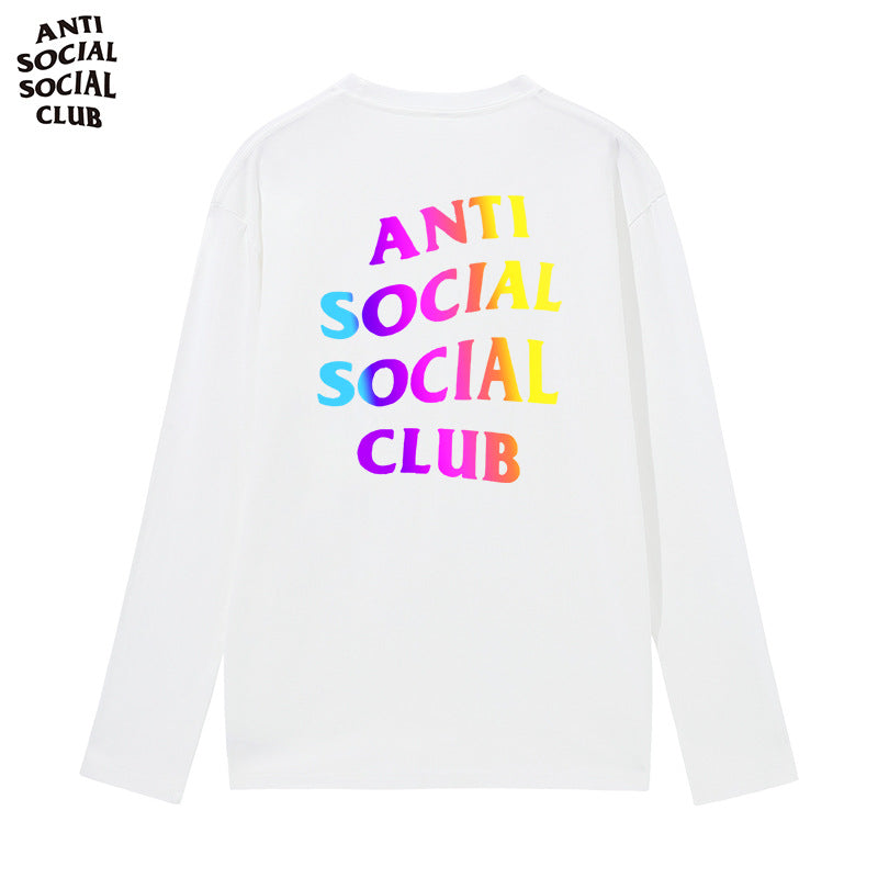 Anti Social Club T Shirt Men 'S Clothing Print Long Sleeve T-shirt Cotton Loose