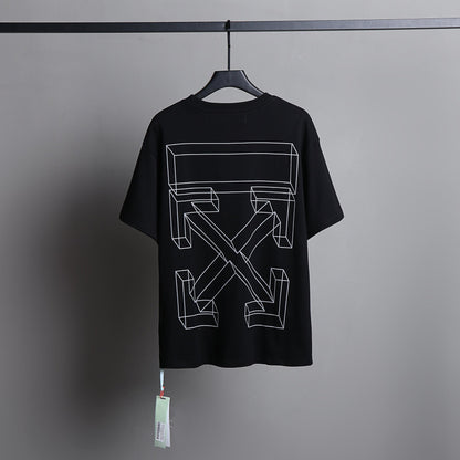 Ow T Shirts Three-Dimensional Sketch Arrow Men and Women