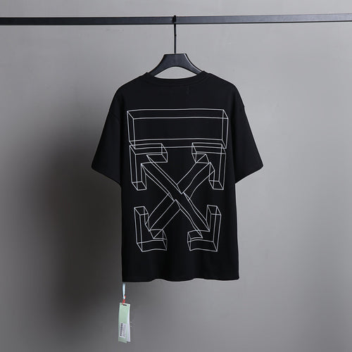 Ow T Shirts Three-Dimensional Sketch Arrow Men and Women