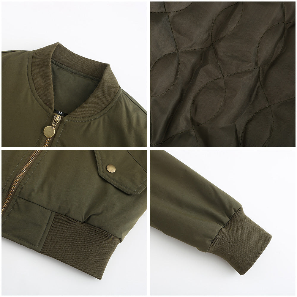 Women Trench Coat Bomber Jacket Women Baseball Jacket Spring and Autumn Flight Suit Long Sleeve Coat