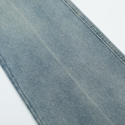 Men Jeans Solid Color Polished White Horn Loose