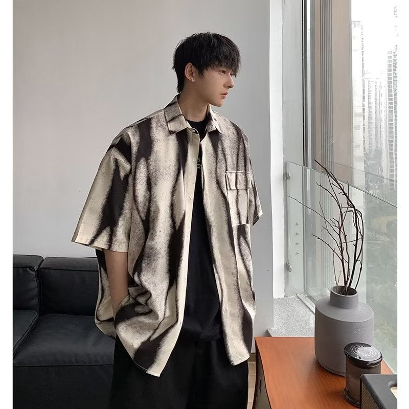 Men's Shirts Tie-Dyed Summer Thin Retro Baggy Coat