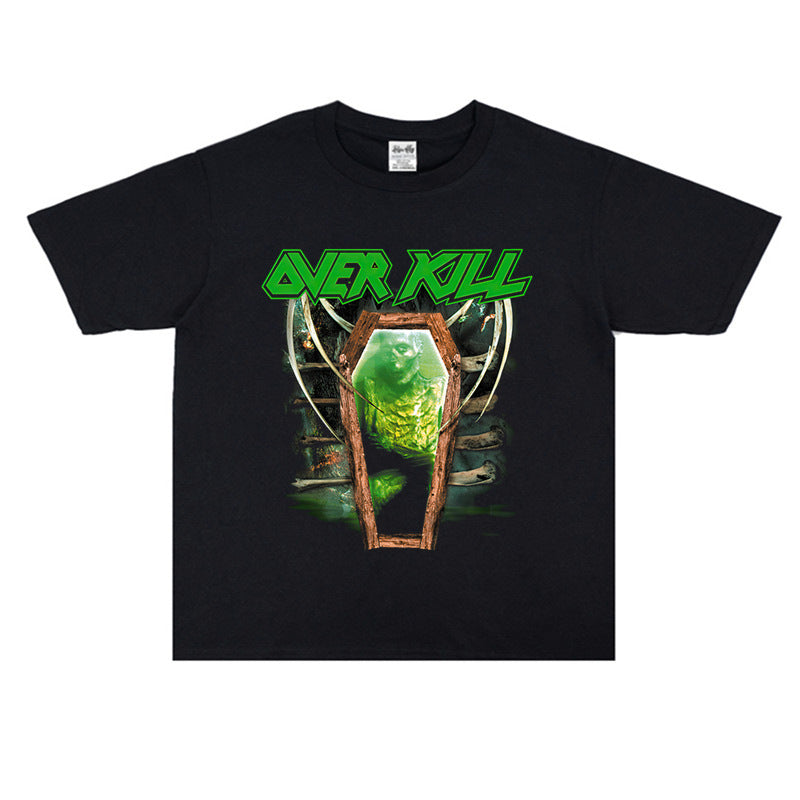 Rock Star T Shirt Overkill Orchestra Rapids Percussion Metal Rock Band T-shirt Short Sleeve Loose