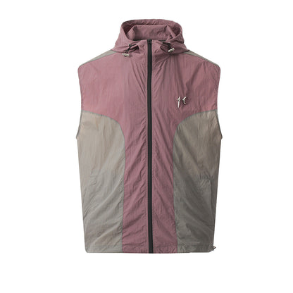 Unisex Sun Protection Shirt Thug Club Locomotive Wind Splicing = Vest Vest Jacket Sunscreen Clothing