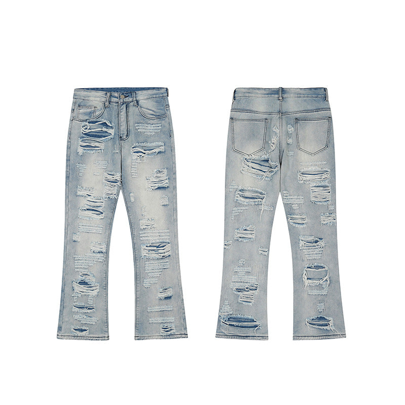 Men Jeans Loose Wide Leg Flared Jeans
