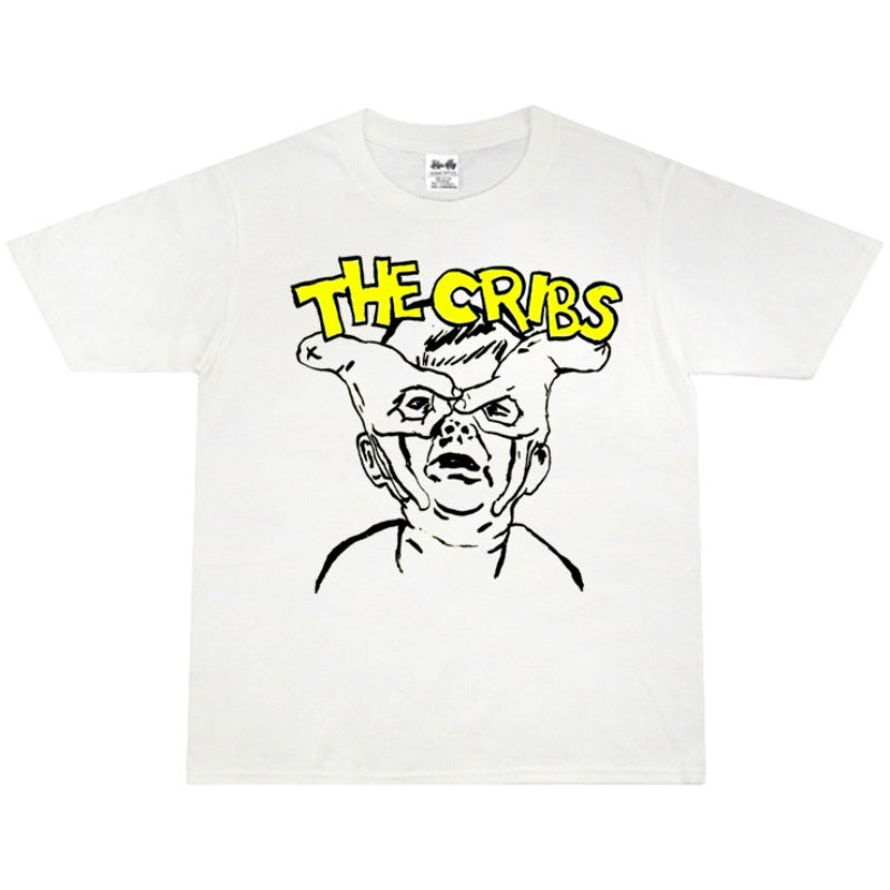 Rock Star T Shirt the Cribs Band Personalized Printed Casual T-shirt Short Sleeve Loose Cotton