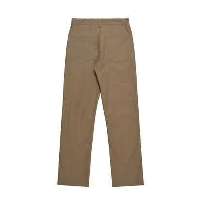 Men Sweatpants Rivet Zipper Casual Pants Straight-Leg Pants Trousers